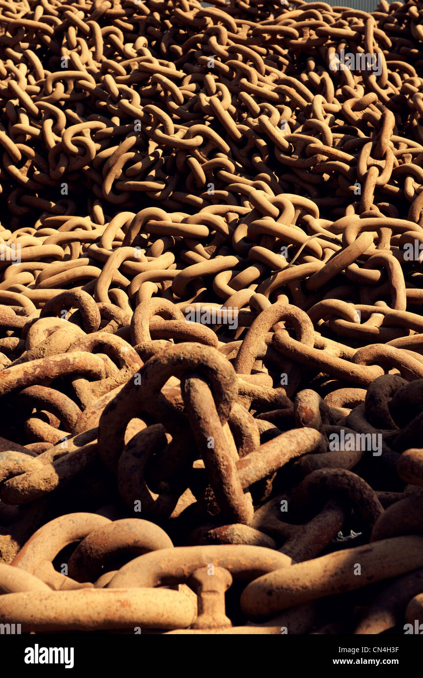 Rusted chains Stock Photo