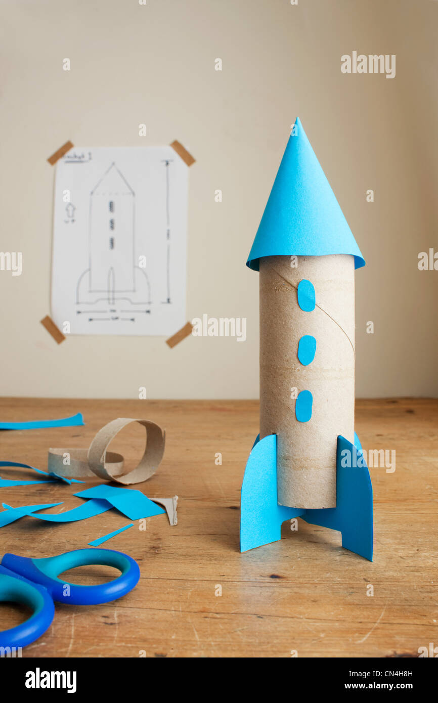 Child's model rocket Stock Photo