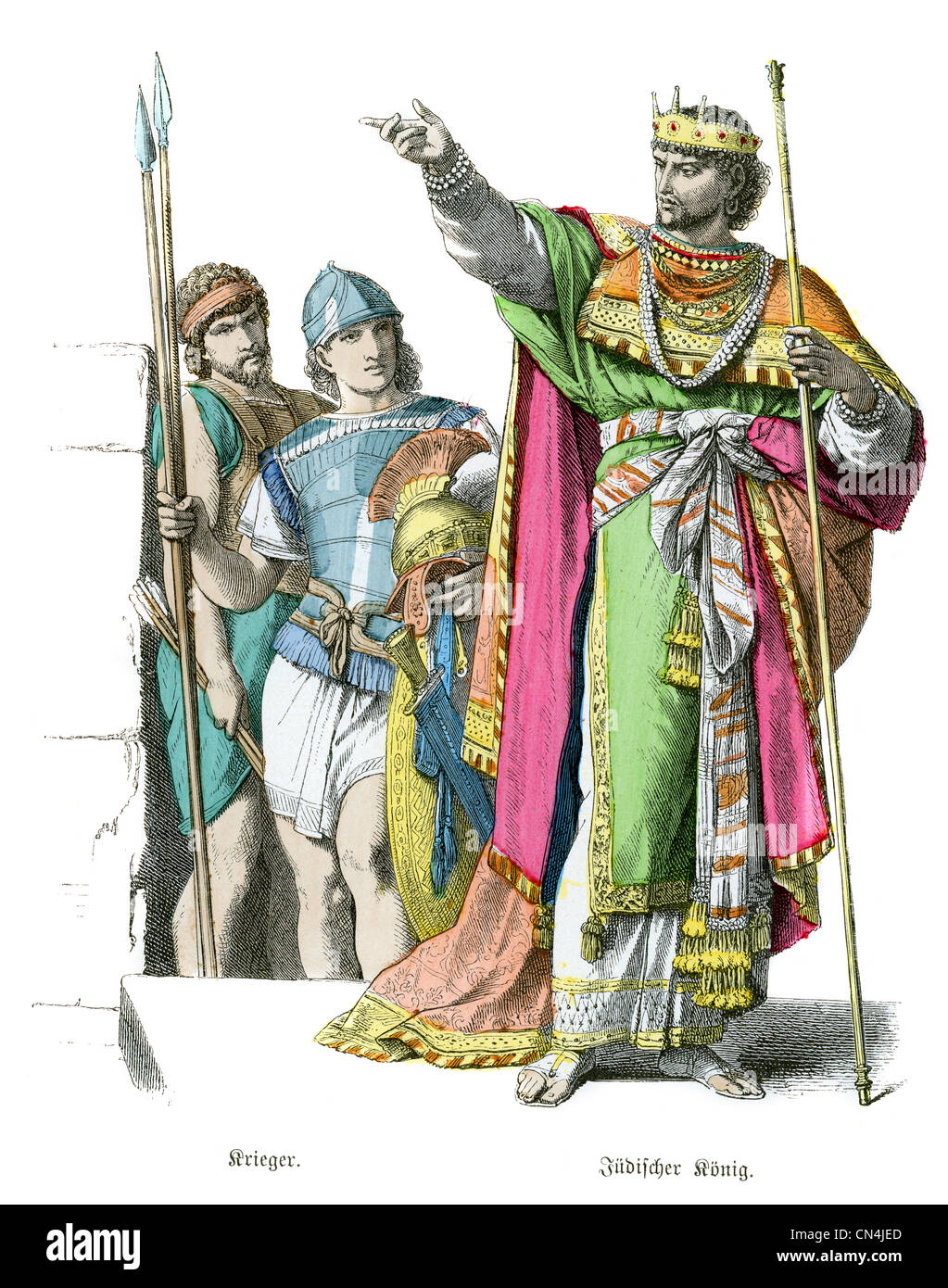 Jewish king and soldiers from before the time of Christ Stock Photo