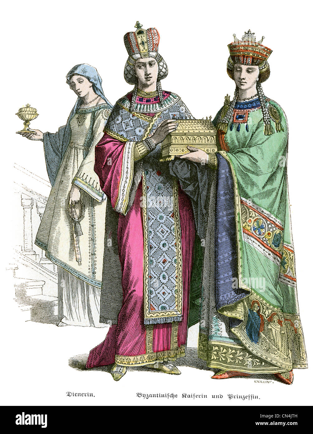 A Byzantine Princess and her ladies Stock Photo