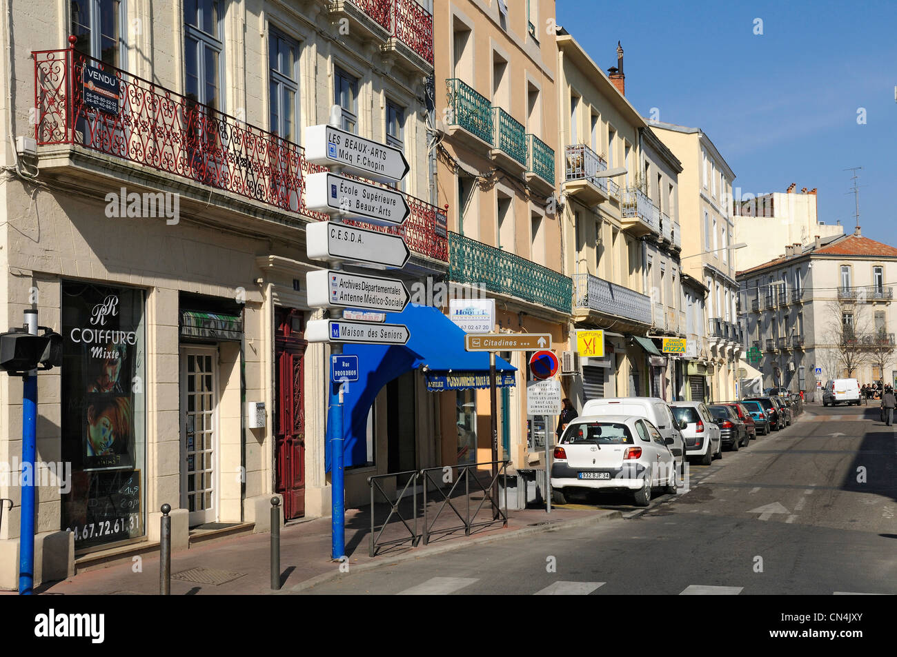 France Herault Montpellier Beaux Arts Quarter Rue Proudhon Stock Photo Alamy