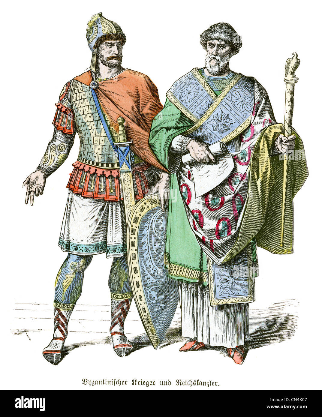 Byzantine Warrior and Chancellor Stock Photo