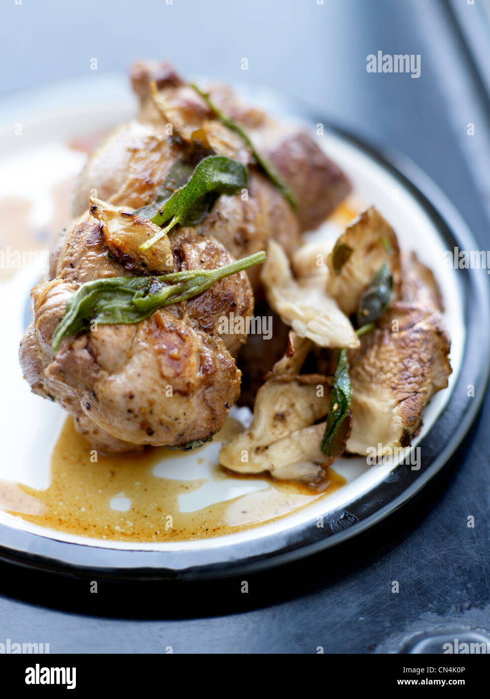 France, Larzac, Aveyron, feature Epic Pork, piglet loin like a roast veal Stock Photo Alamy