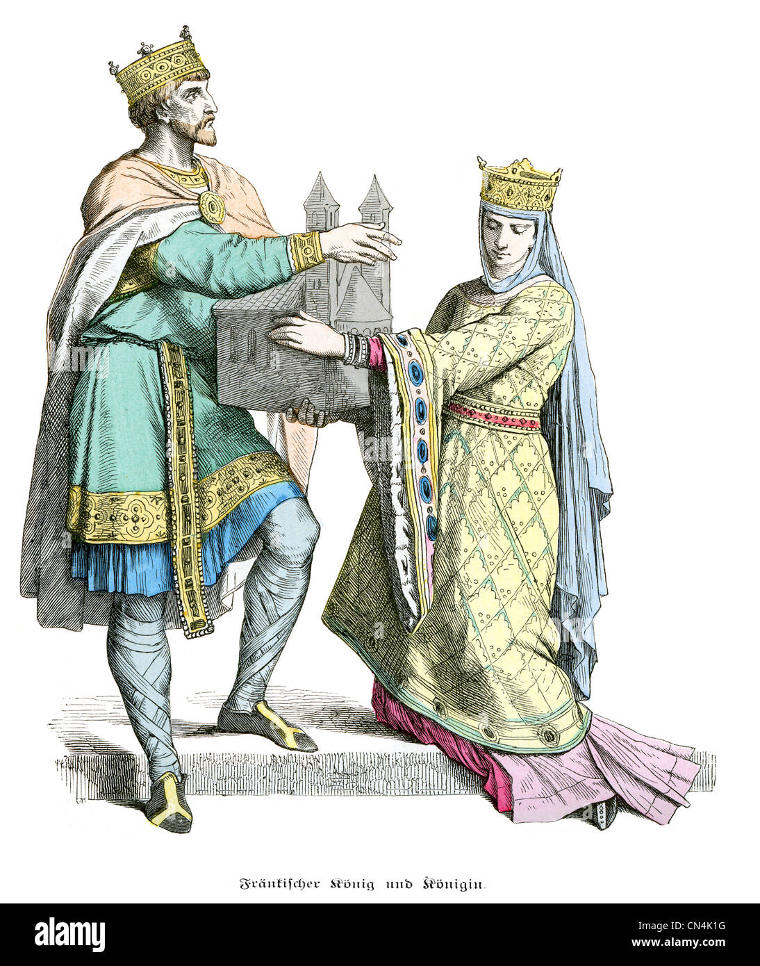 A French king and queen from the 10th Century period Stock Photo