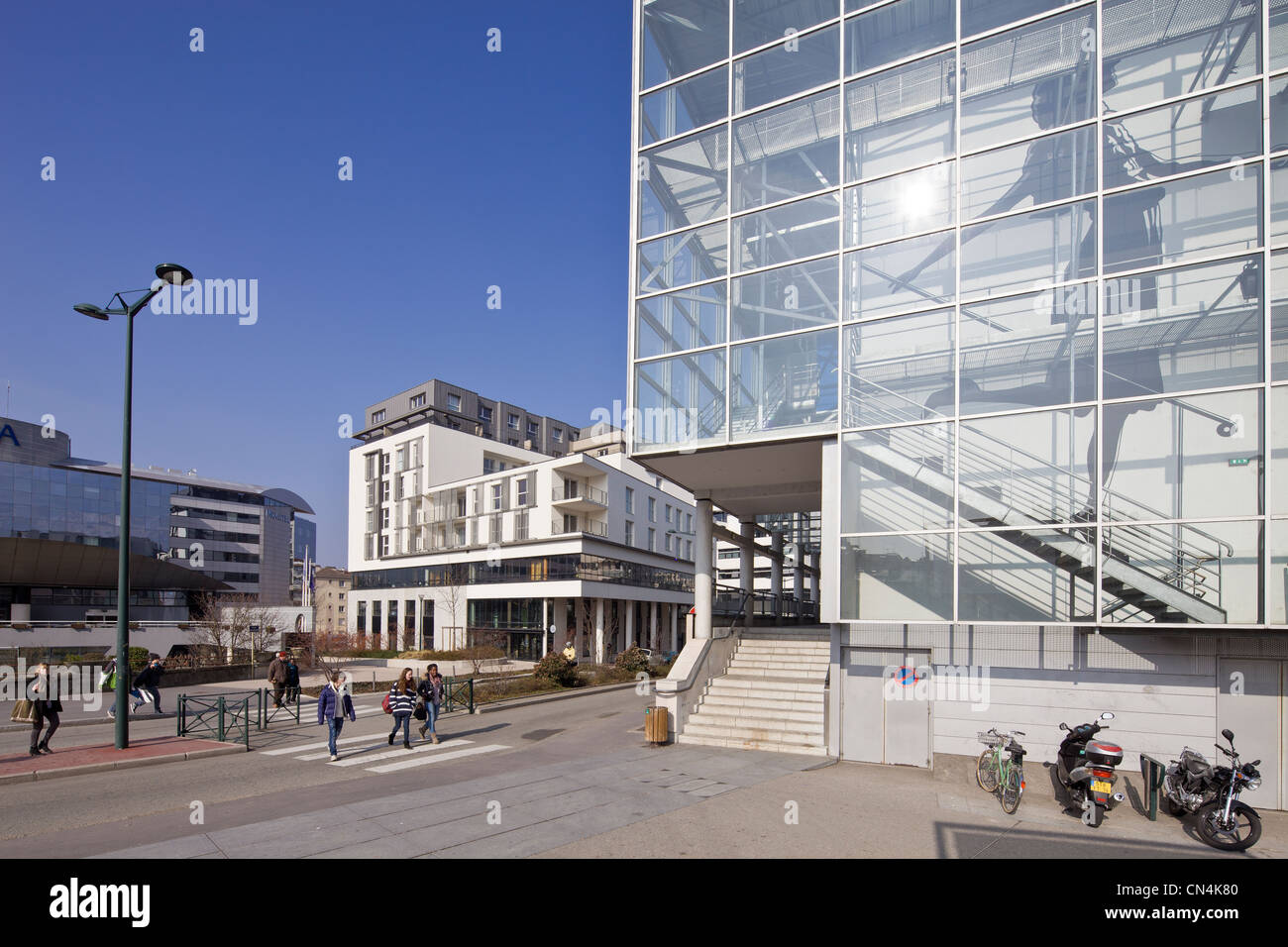 France, Haute Savoie, Annecy, Place Marie Curie (Marie Curie square) Stock Photo