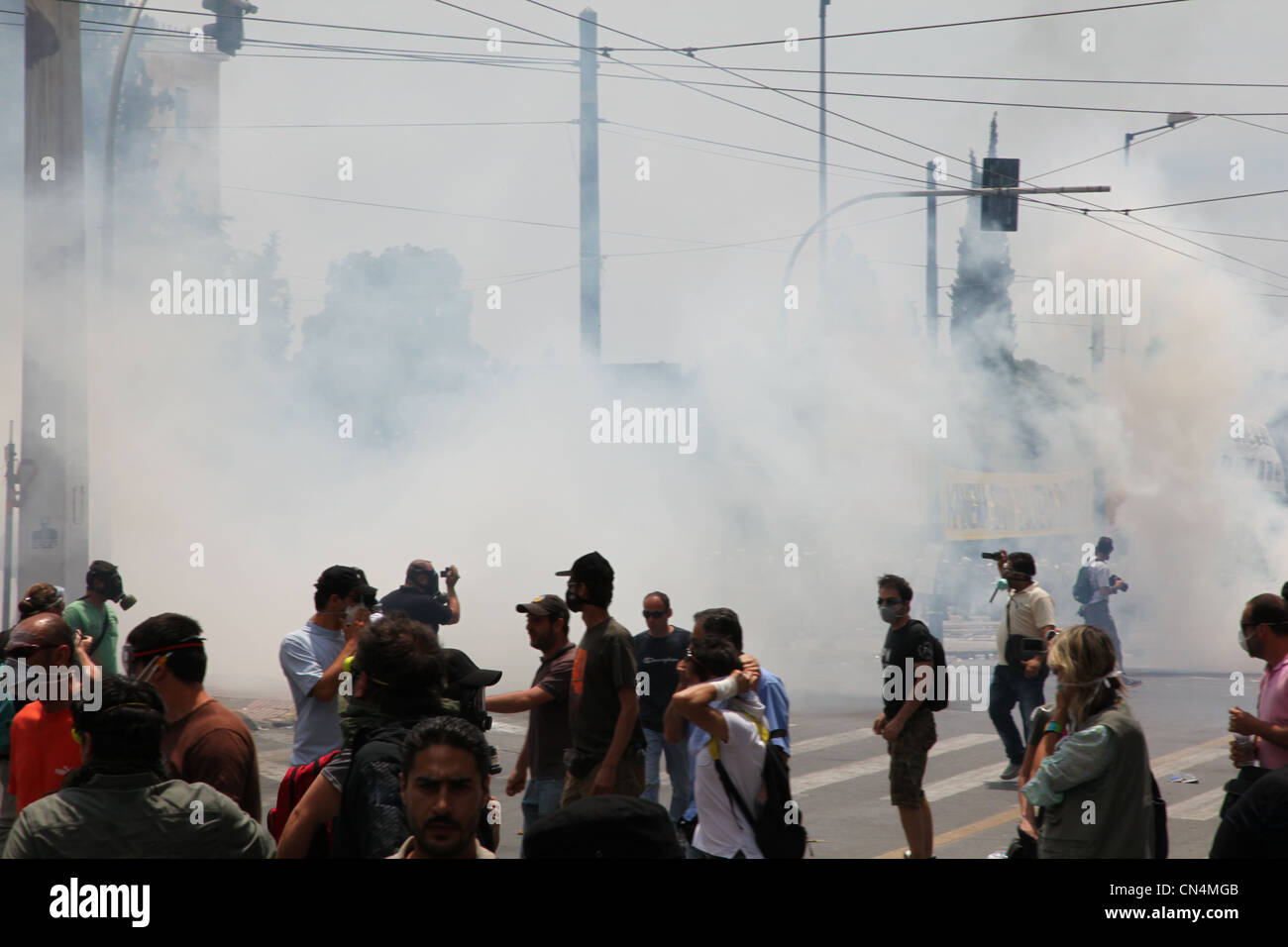 Greece, financial crisis, demonstrations, riots Stock Photo