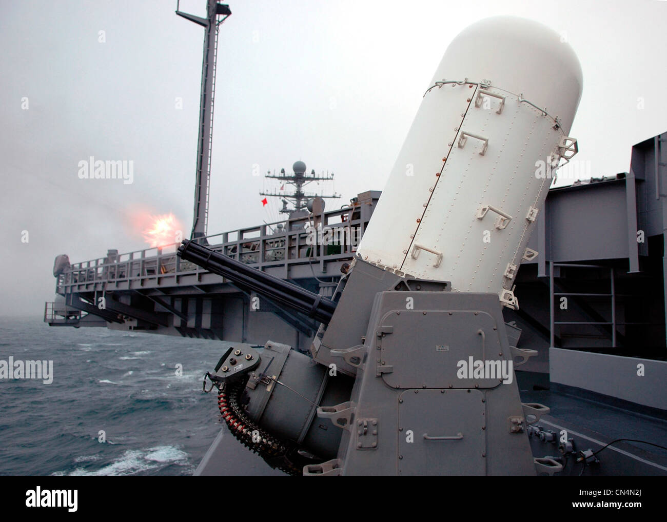 One of three closein weapons systems (CIWS) aboard Nimitzclass aircraft carrier USS Abraham