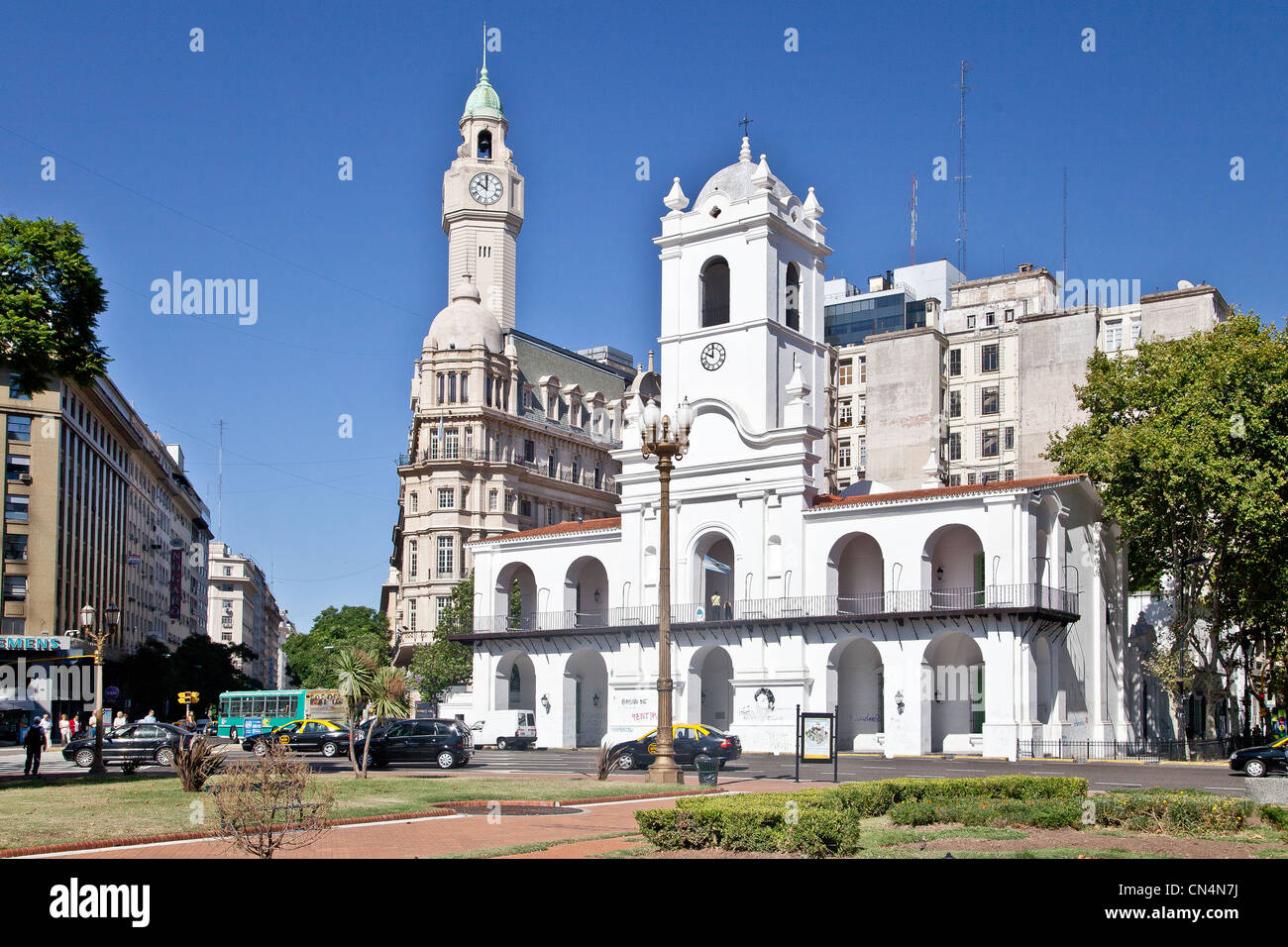Argentina, Buenos Aires, Plaza de Mayo, the former City Hall Stock Photo