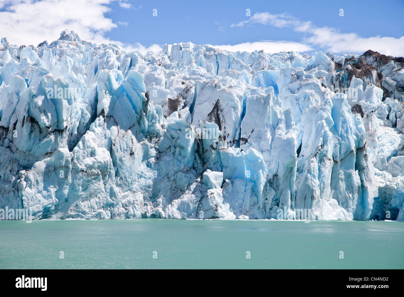 Chile, Patagonia, Aisen region, Capitan Prat province, Villa O'Higgins, O'Higgins lake and glacier Stock Photo