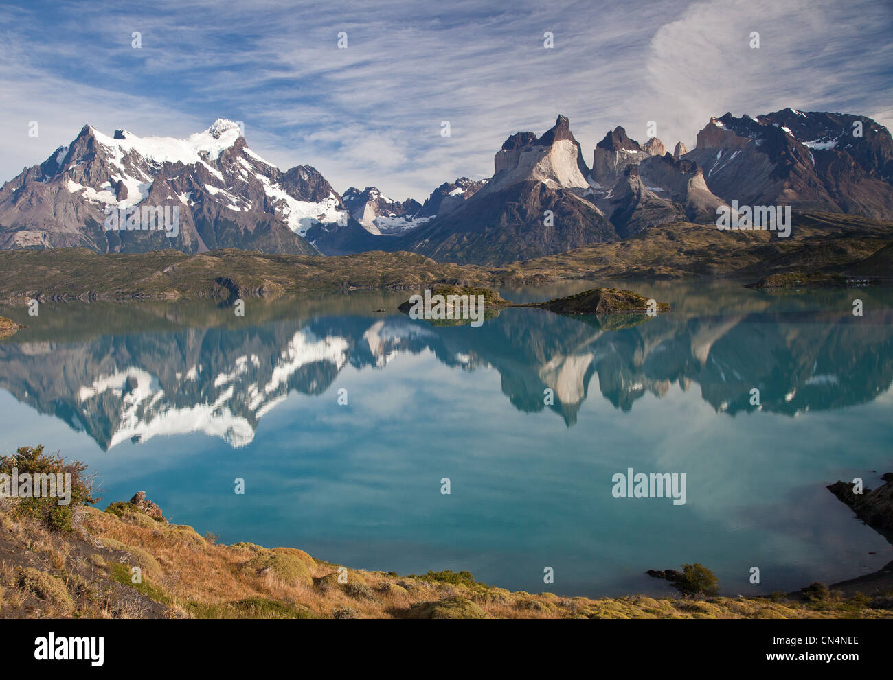 Chile, Patagonia, Magallanes and Antartica Chilean region, Ultima Esperanza province, Torres del Paine National Park Stock Photo