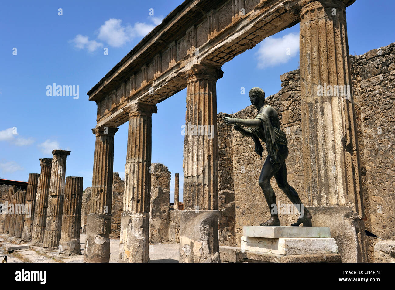 Italy, Campania, Pompei, archeological site listed as World Heritage by UNESCO, the Apollo temple Stock Photo