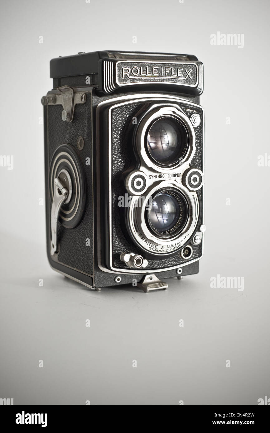 Classic old camera Rolleiflex 6x6 Stock Photo