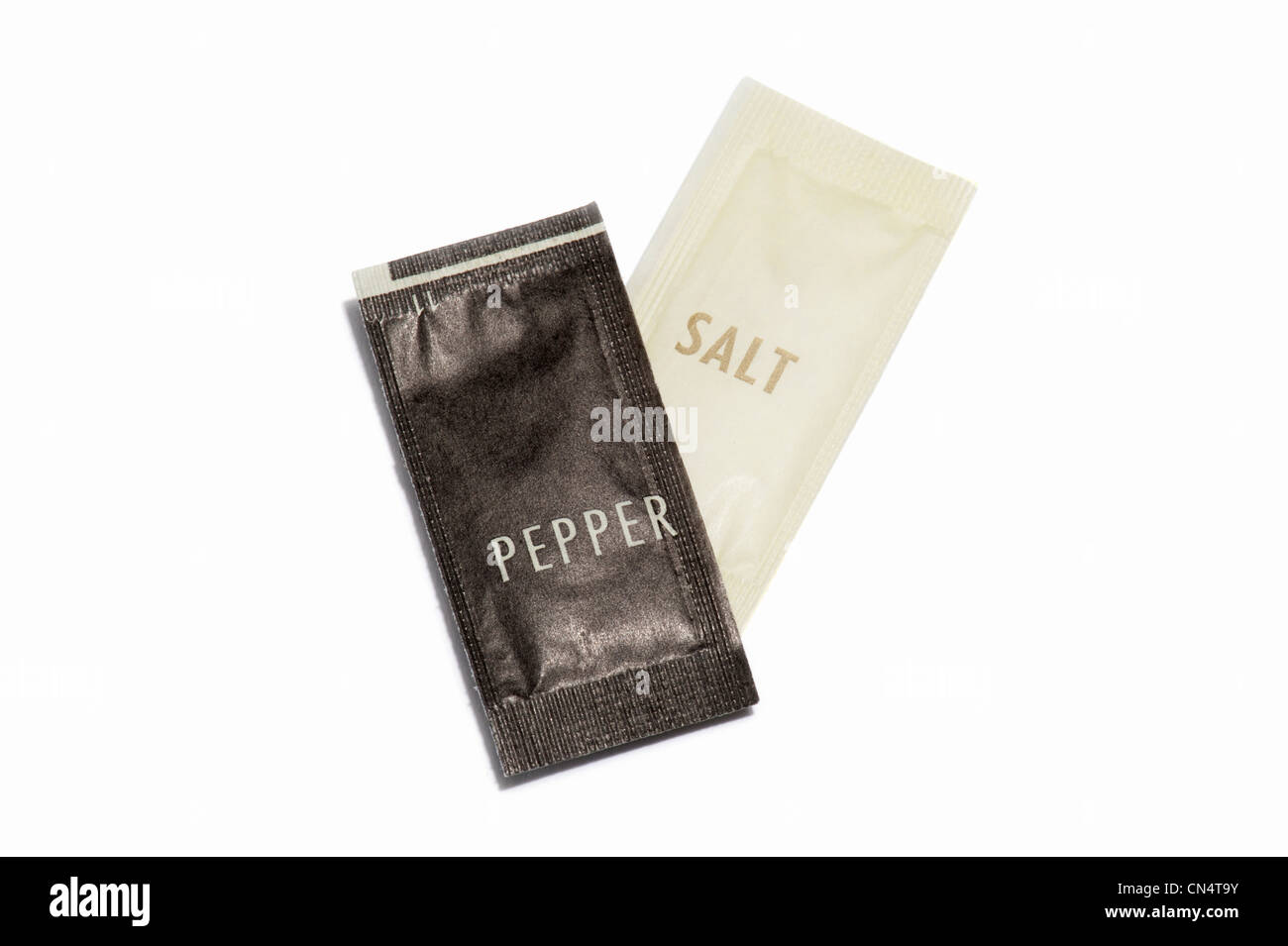 Sachets of salt and pepper Stock Photo Alamy
