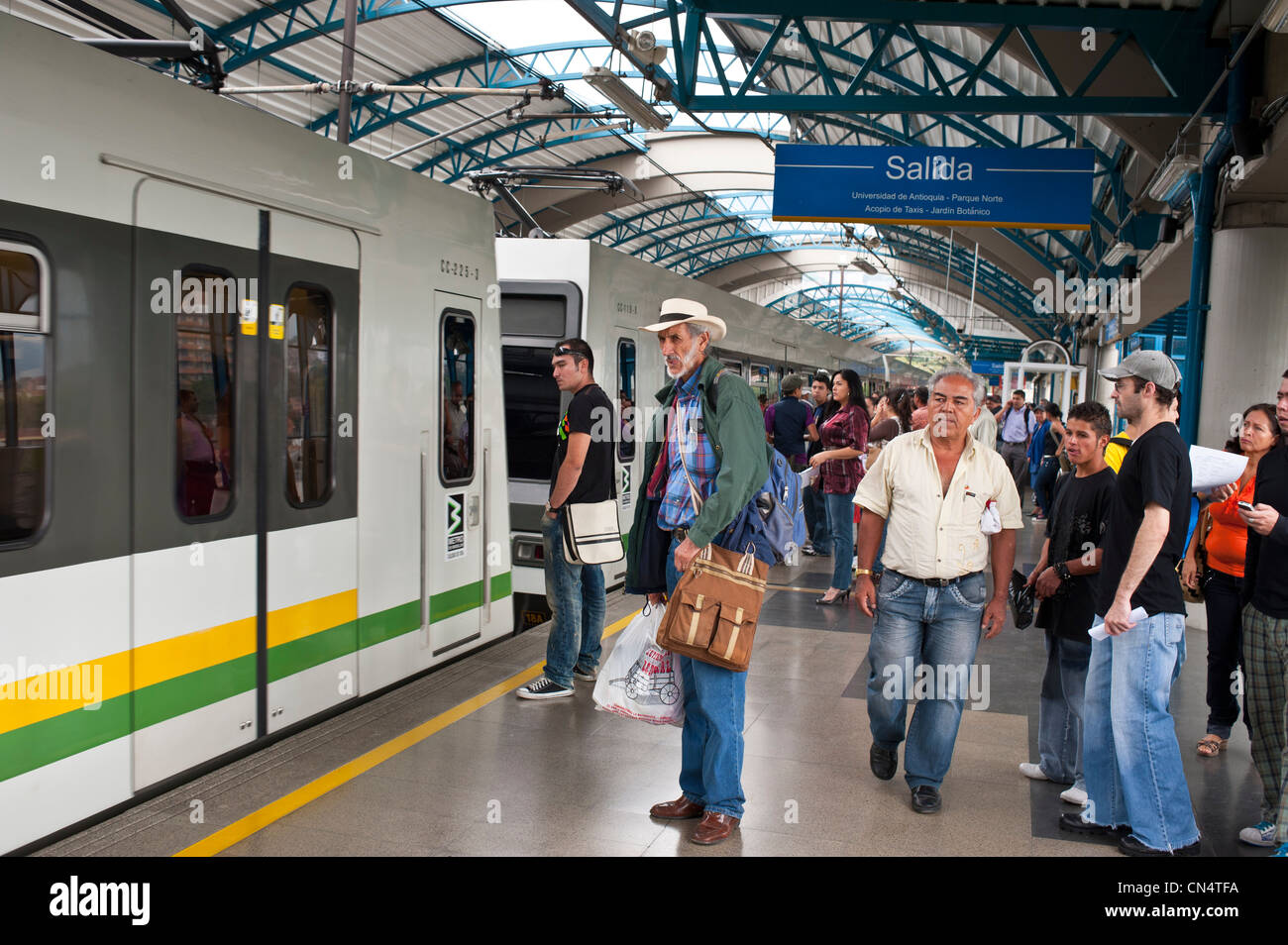 Colombia, Antioquia Department, Medellin, the Line A Metro at Universidad station Stock Photo