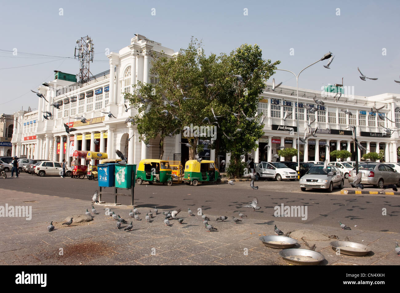 Busy street scene in Dehli, India Stock Photo