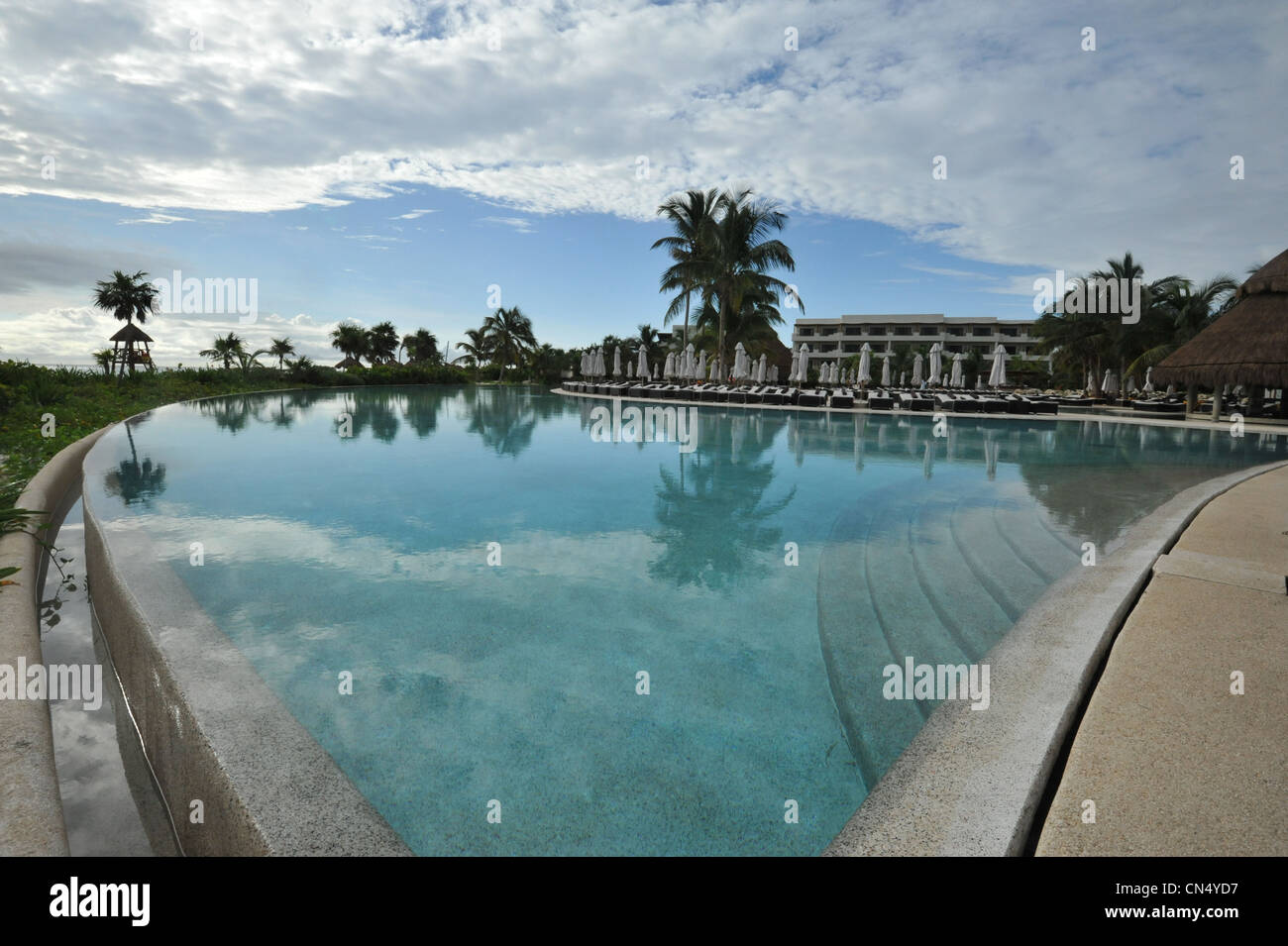 Infinity Pool at a resort in Cancun Mexico Stock Photo Alamy