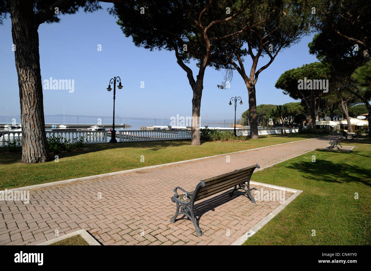 Italy, Lazio, Bolsena, lakeside promenade Stock Photo