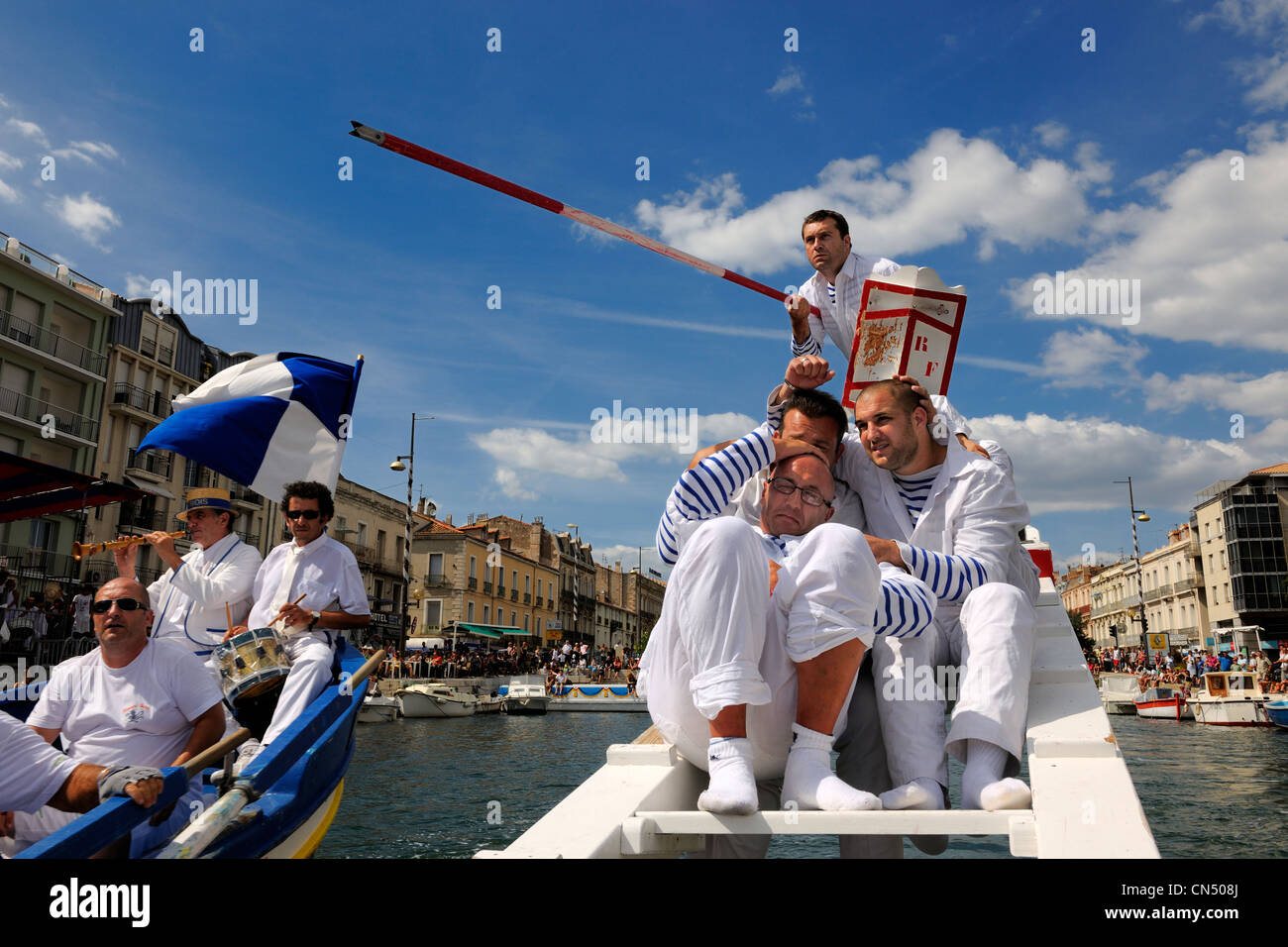 France, Herault, Sete, canal Royal (Royal Canal), Fete de la Saint ...