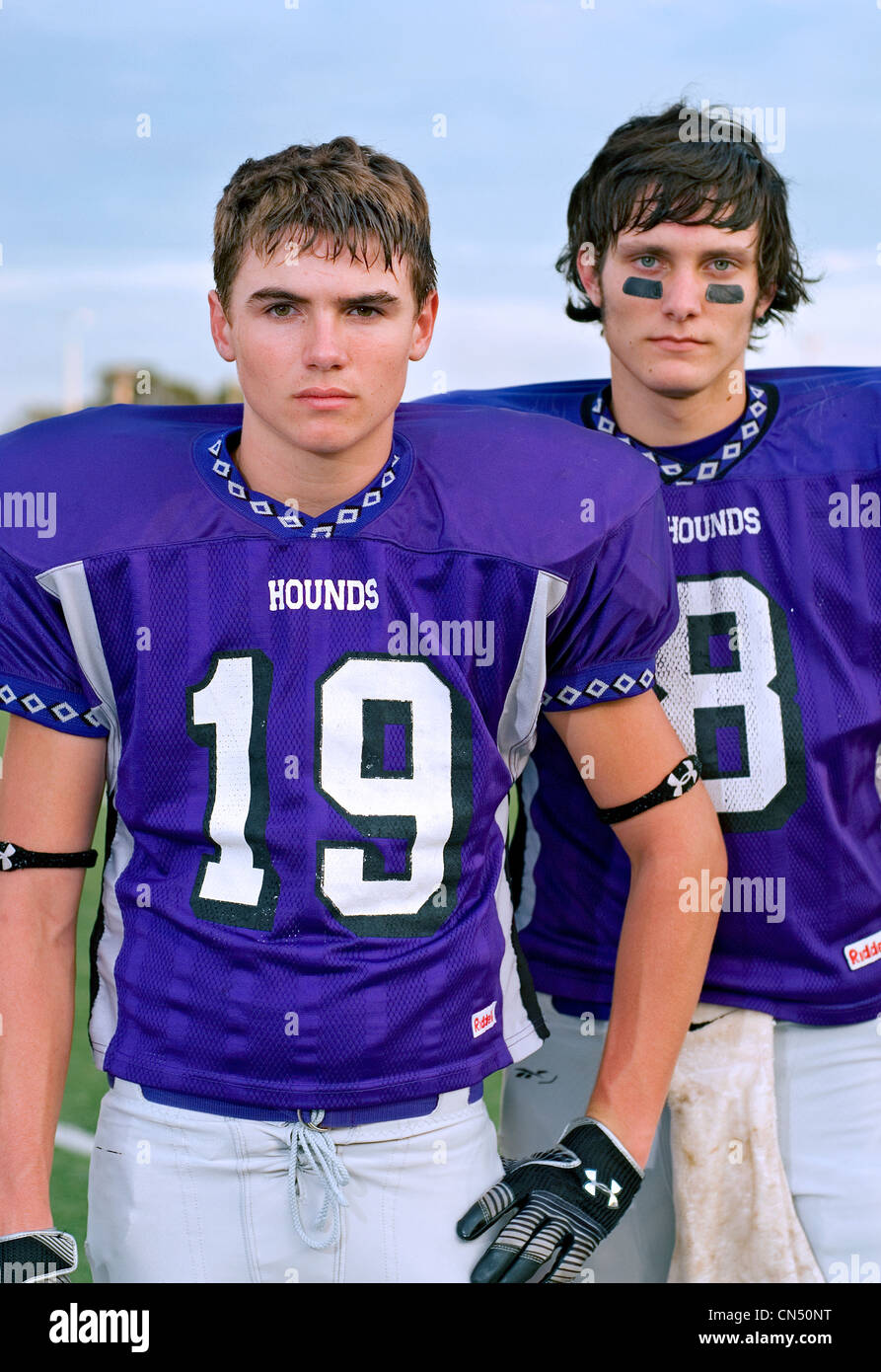 Football players. Boerne, TX Stock Photo - Alamy