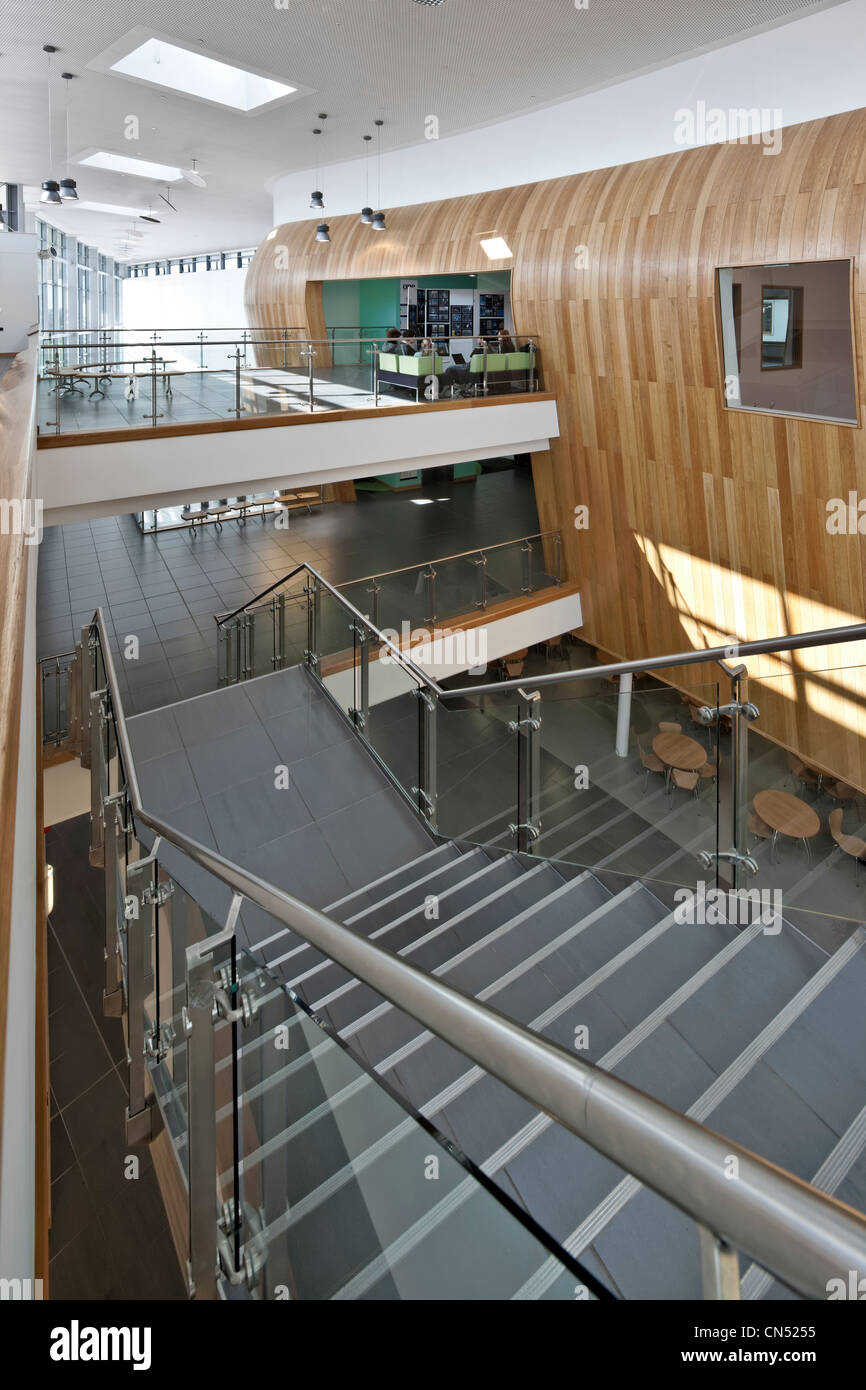 Staircase at Suffolk One Sixth Form College in Ipswich Stock Photo