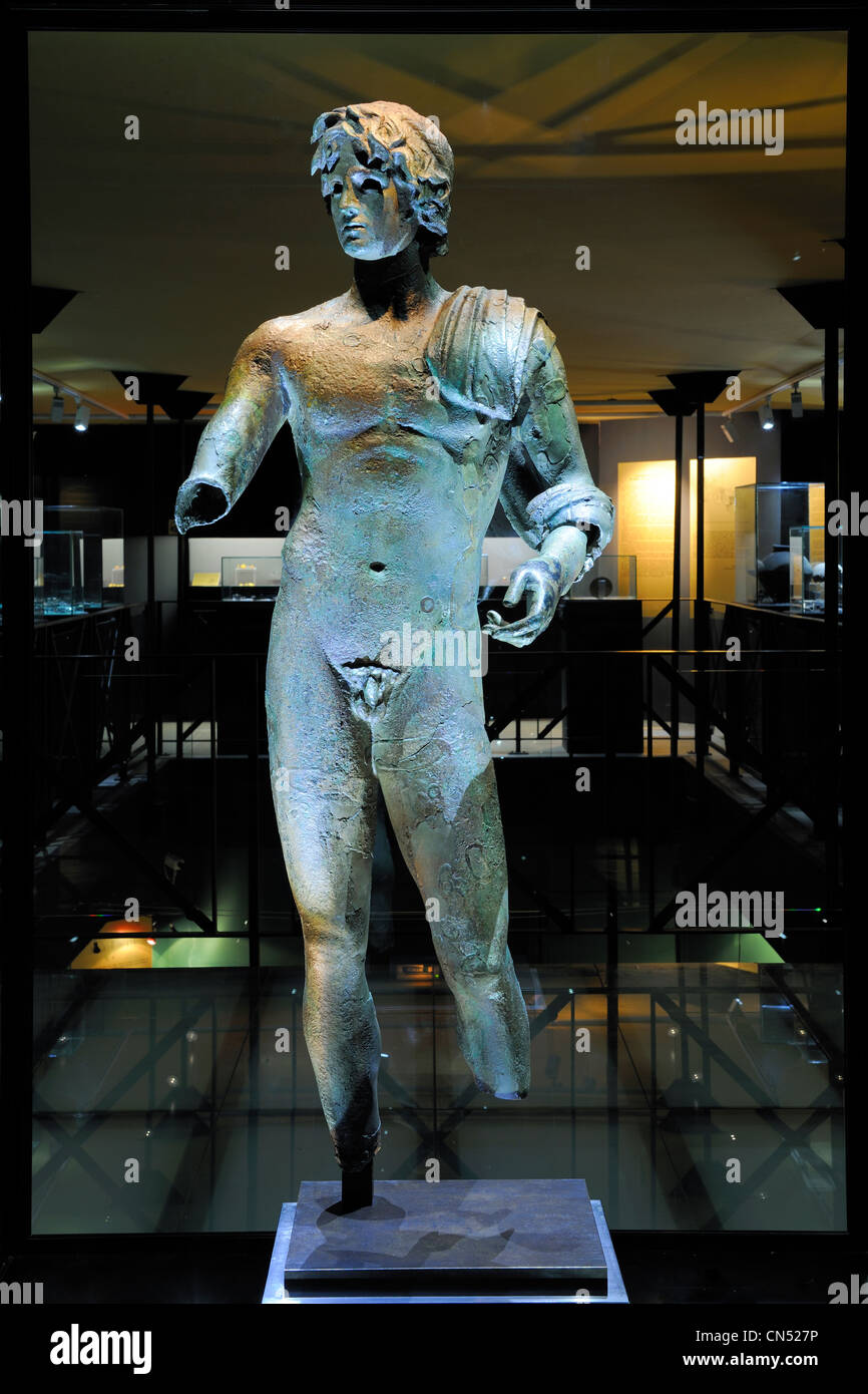 France, Herault, Cap d'Agde, the Musee de l'Ephebe (Adonis Museum) is dedicated to underwater archeology, the Ephebe (Adonis) Stock Photo
