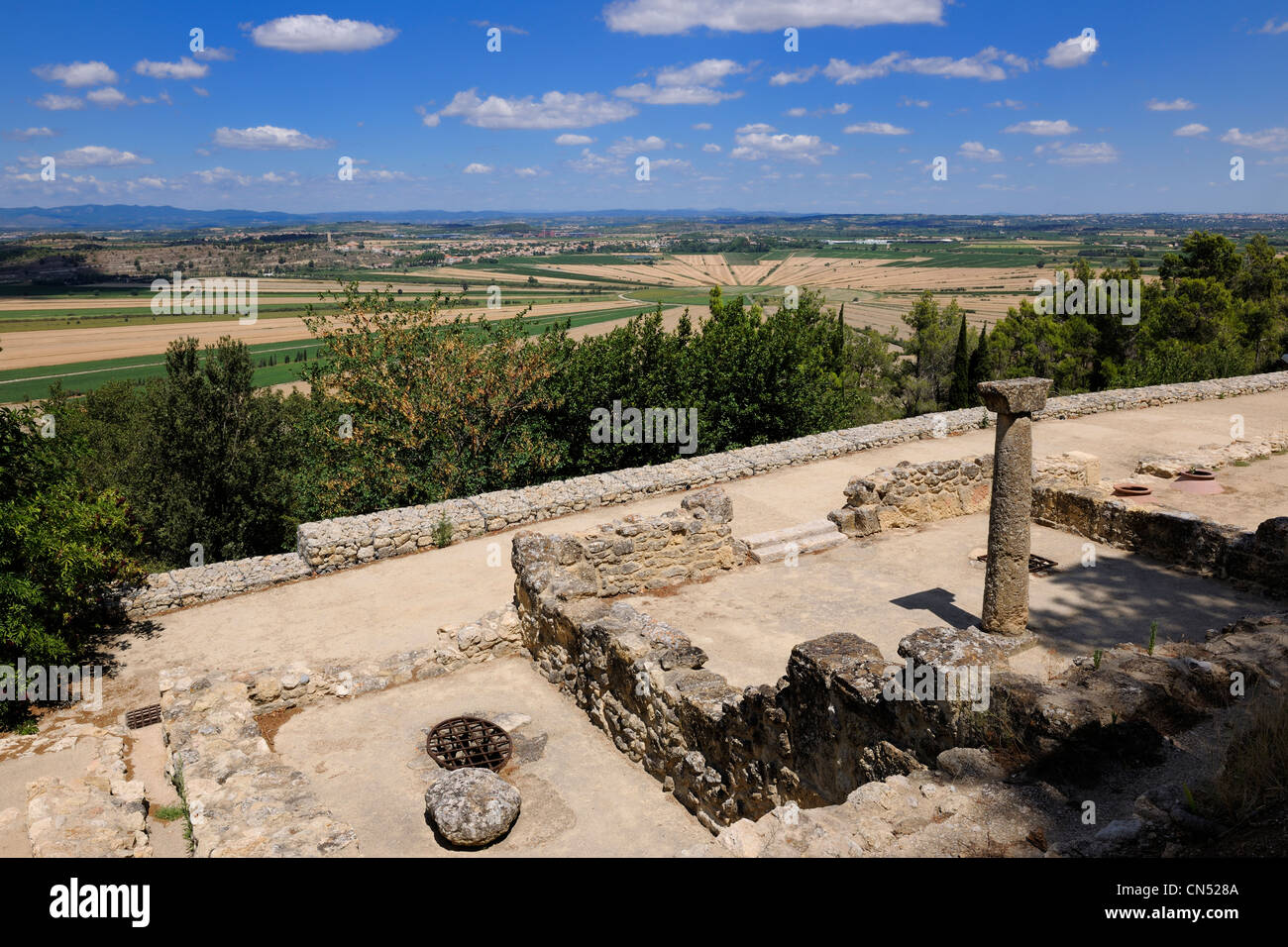 France, Herault, Nissan lez Enserune, the Oppidum d'Enserune is an ancient hill town between the sixth century BC and first Stock Photo