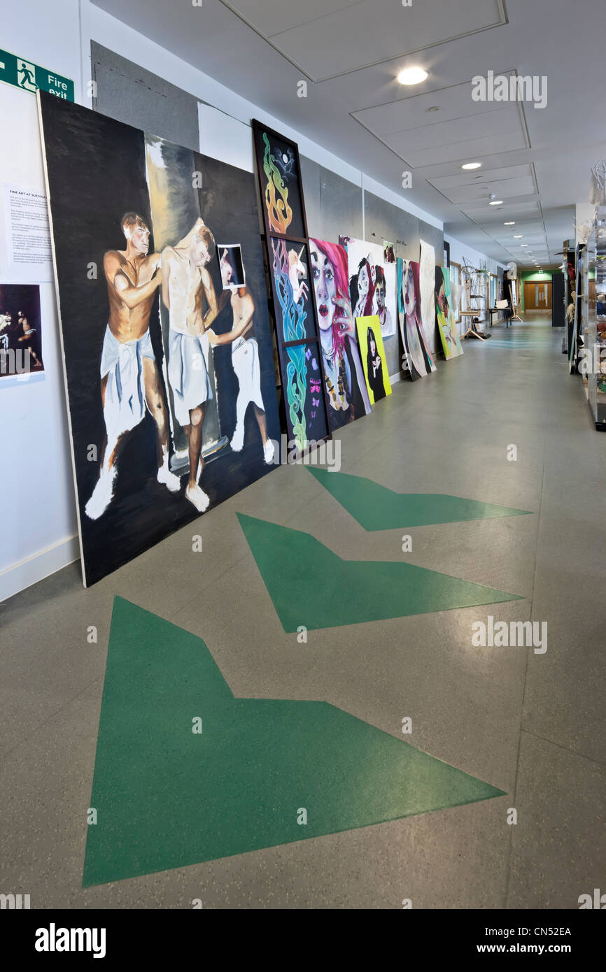 Art room flooring at Suffolk One Sixth Form College in Ipswich Stock Photo