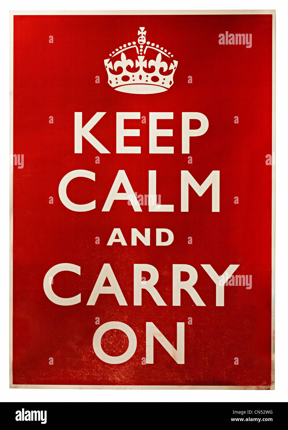 British wartime poster released in 1939, Keep Calm and Carry On, England, UK Stock Photo