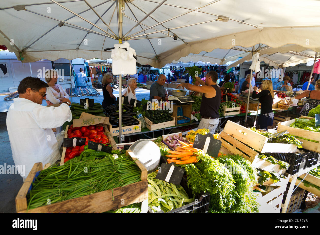 France Var Saint Tropez Place Des Lices Stall Of Fruit And France Var Saint Tropez Place Des Lices Stall Of Fruit And