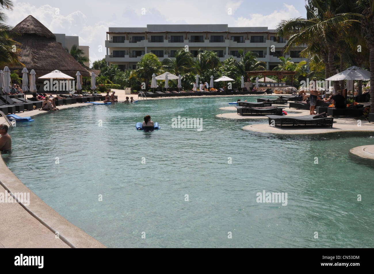 Infinity Pool at a resort in Cancun Mexico Stock Photo Alamy