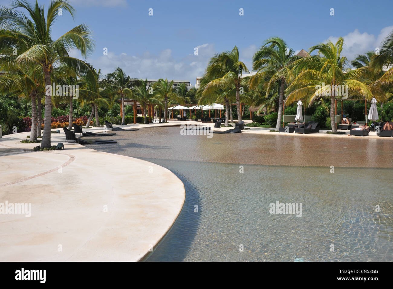 Infinity Pool at a resort in Cancun Mexico Stock Photo Alamy