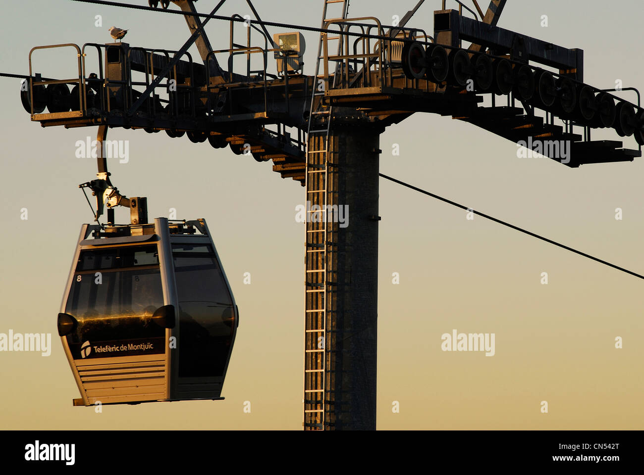 Spain, Catalonia, Barcelona, Montjuic cable car Stock Photo - Alamy