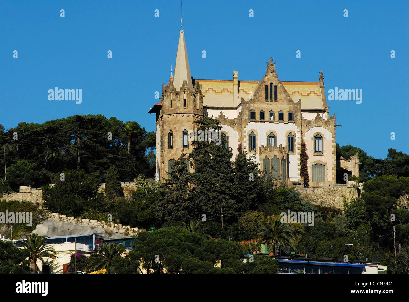 Spain, Catalonia, Barcelona, Tibidabo hill, Casa Arnus, Modernistic  building built in 1903 by architect Enric Sagnier, Carrer Stock Photo -  Alamy