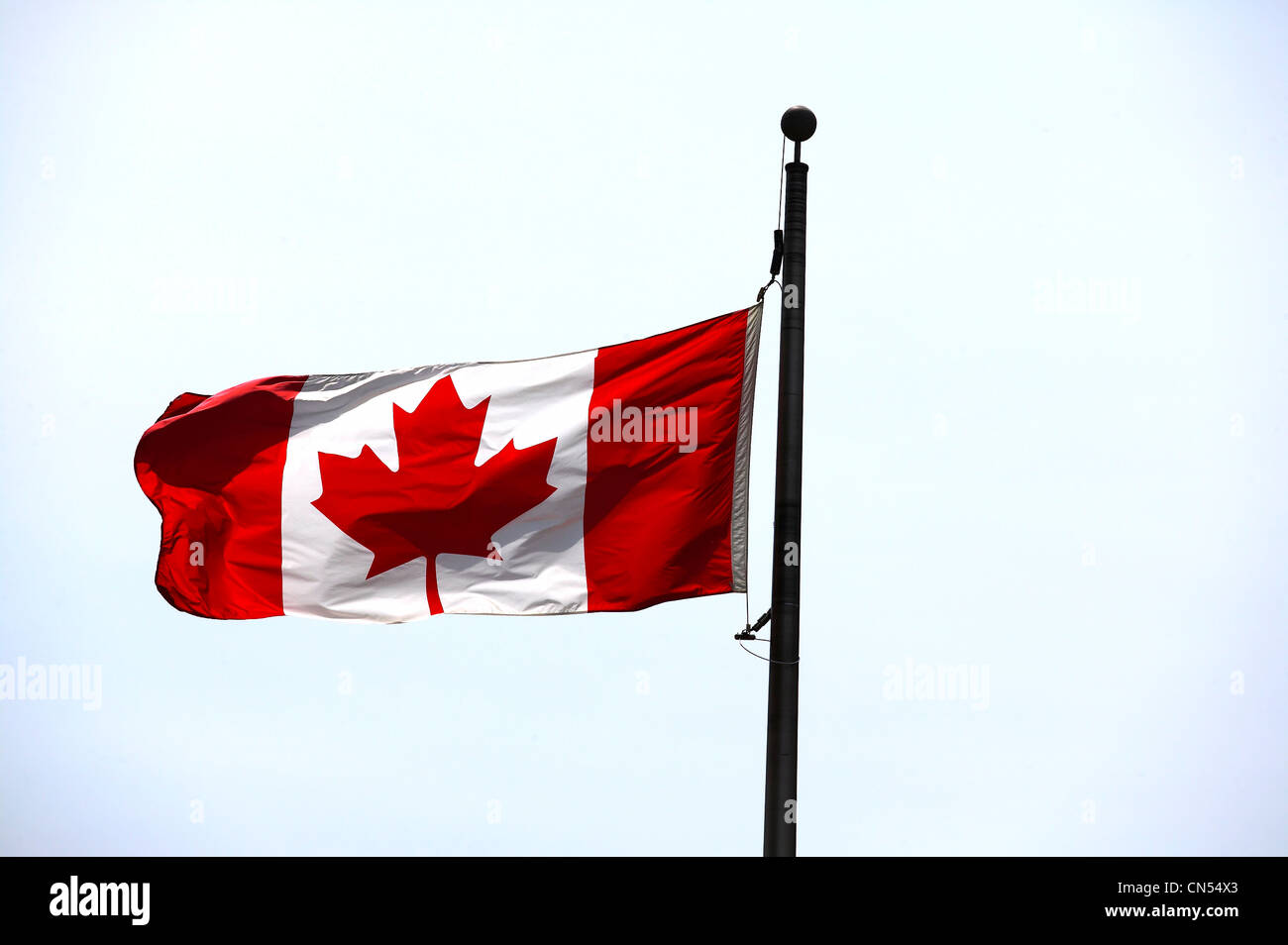 Canadian Flag, Montreal, Quebec Stock Photo Alamy