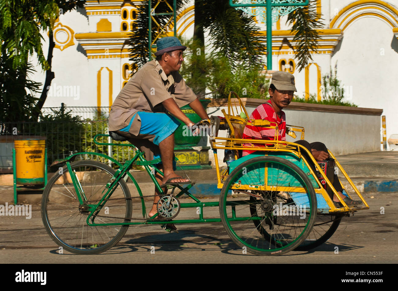 Indonesia, Java, East Java Province, Madura Island, Sumenep, rikshaw Stock Photo