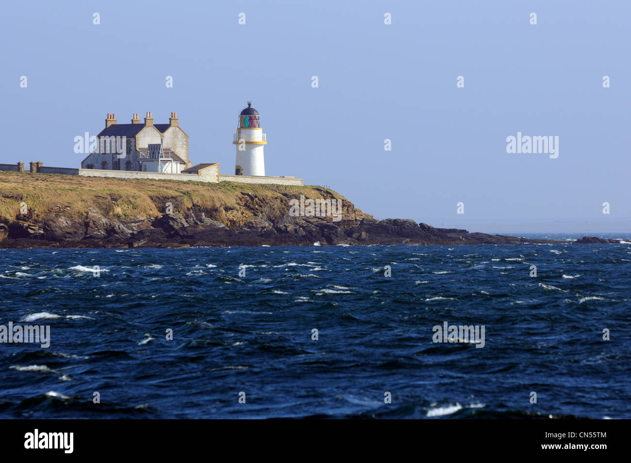 Helliar Holm Lighthouse, Orkney Stock Photo