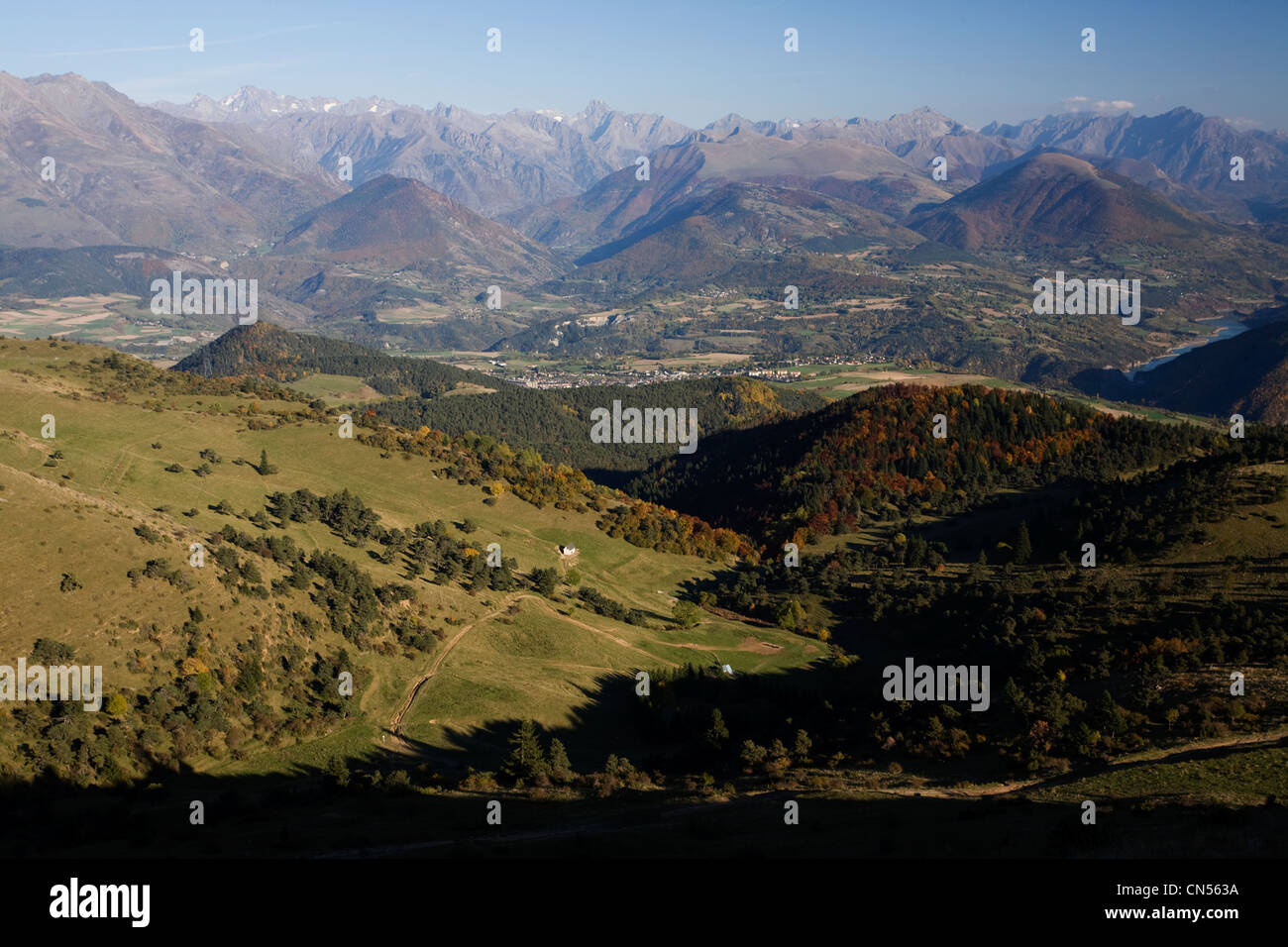 France, Isere, Les Signaraux, view on the Plateau de la Matheysine from
