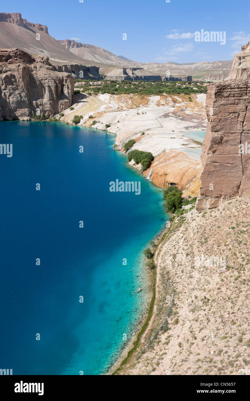 Afghanistan, Bamyian province, Band-e Amir, turquoise water of Band-e Panir lake Stock Photo
