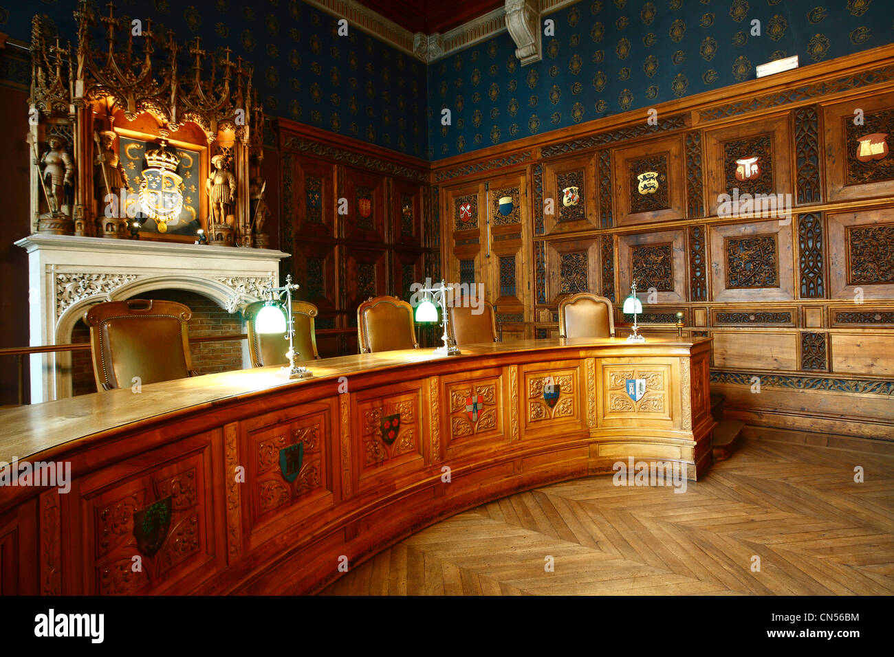 France, Isere, Grenoble, inside the 15th century old Dauphine Parliament,it was the Courthouse of the town until 2002 Stock Photo