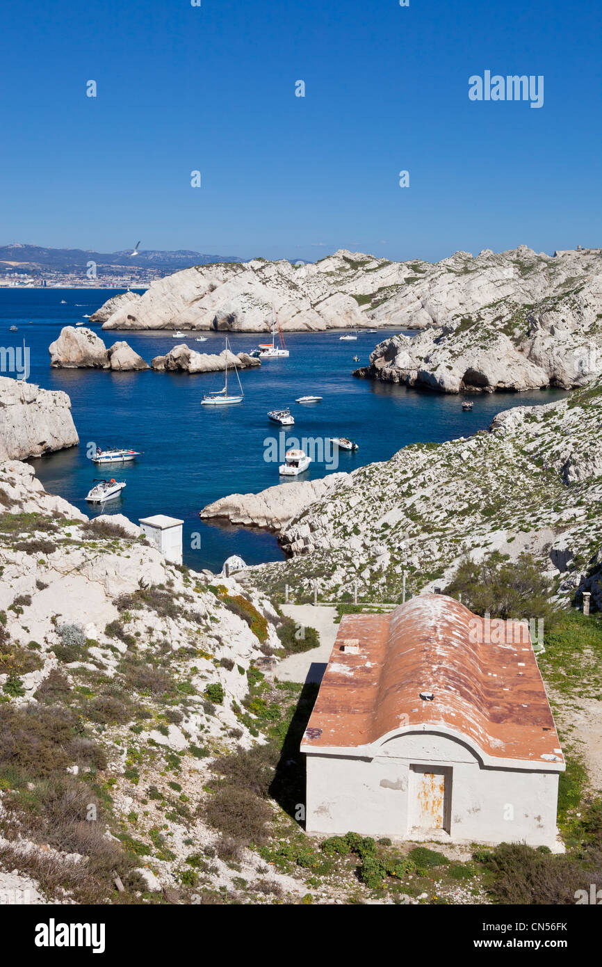 France, Bouches du Rhone, Marseille, Archipel du Frioul, Ile Ratonneau, Fort Brigantine Stock Photo