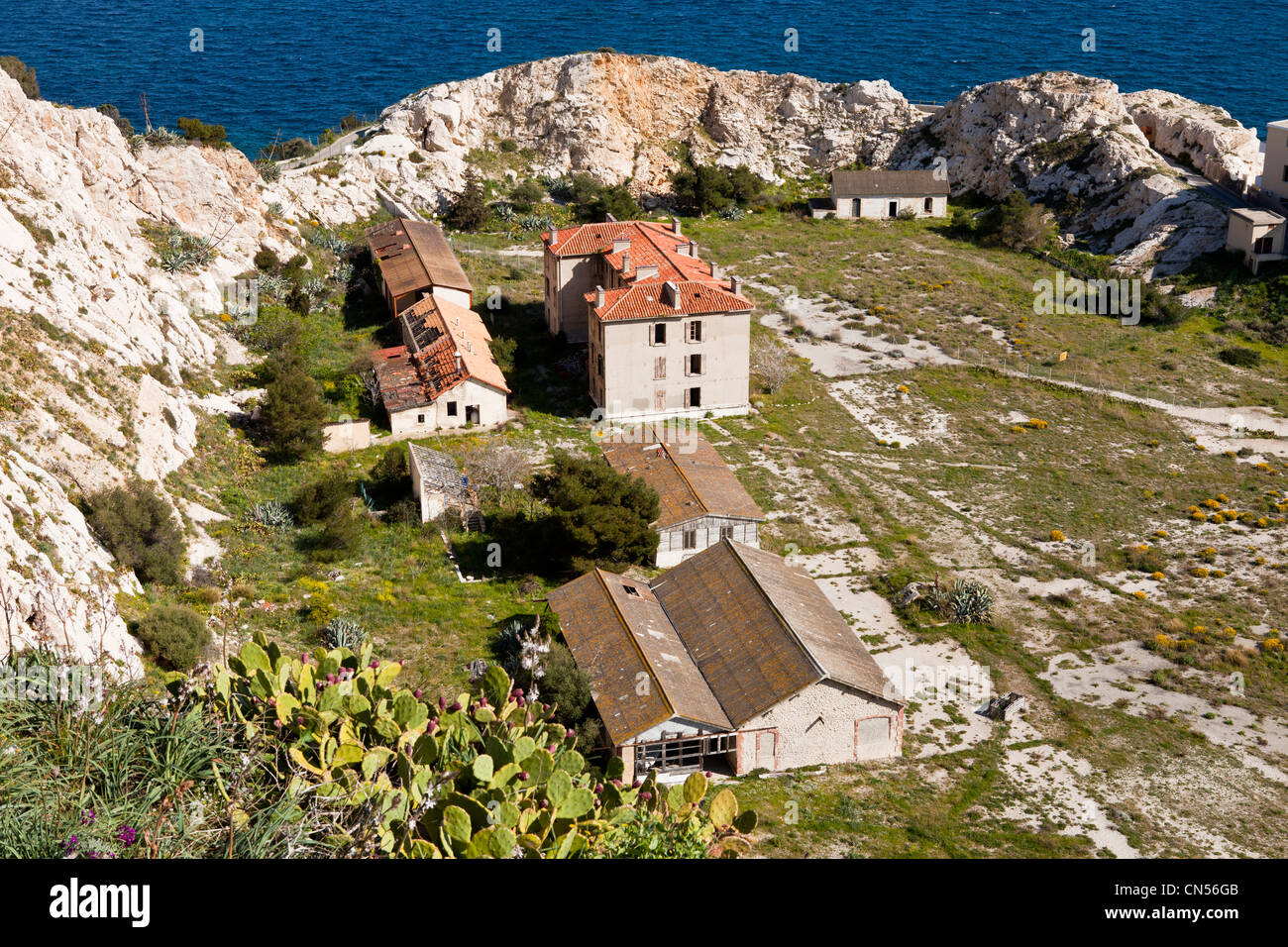France, Bouches du Rhone, Marseille, Archipel du Frioul, Ile Ratonneau, Pavillon Hoche Stock Photo