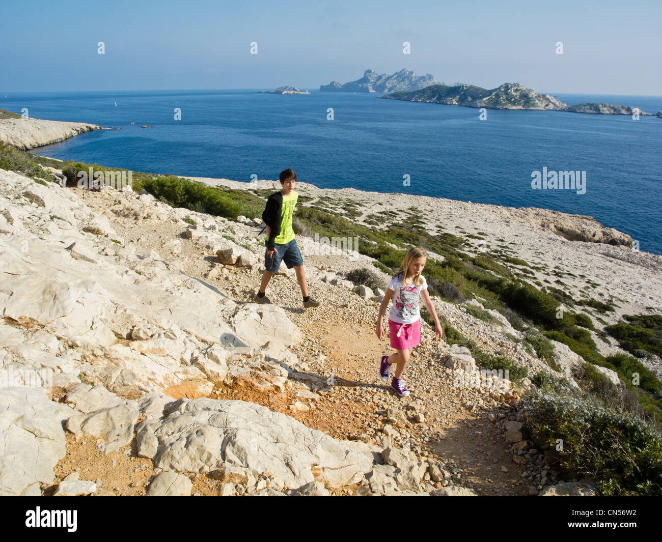 France, Bouches du Rhone, Marseille, the walk from Callelongue on the ...