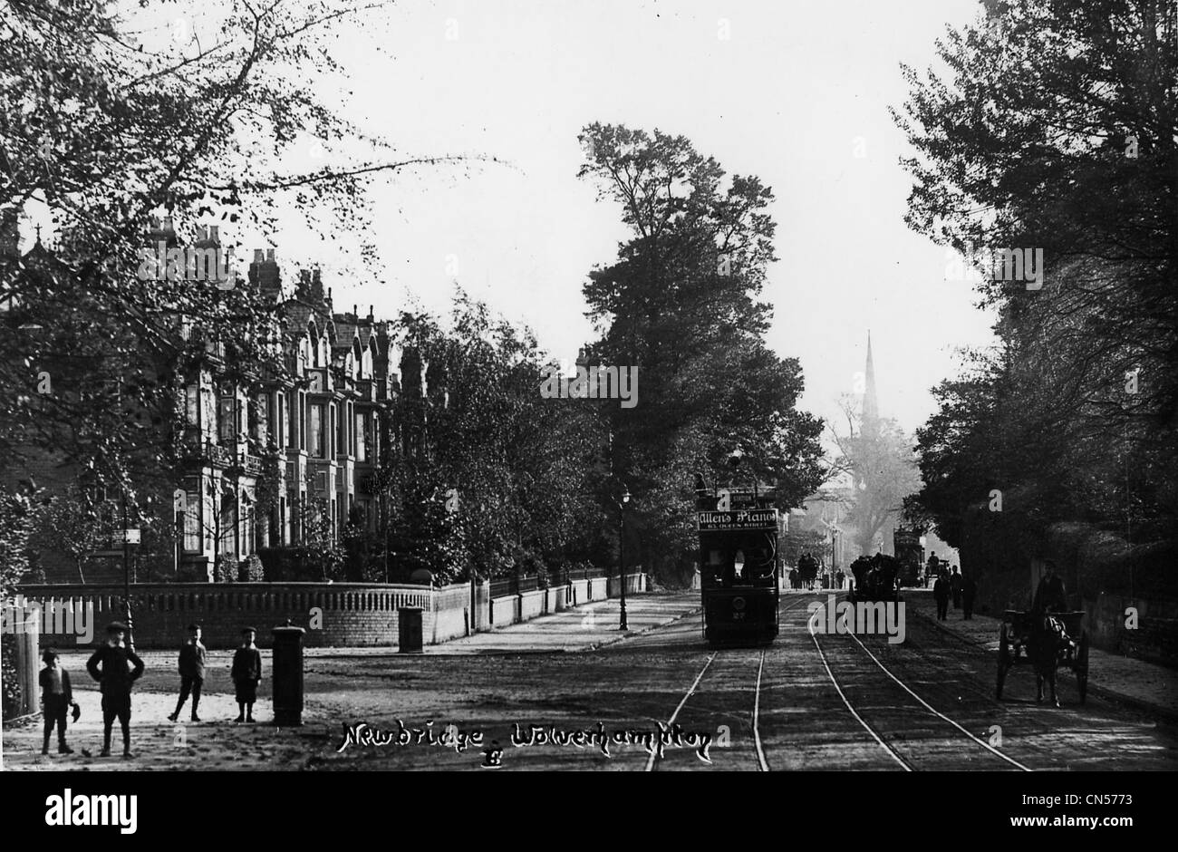 Trams, Newbridge, Wolverhampton, late 20th century. The trams and horse