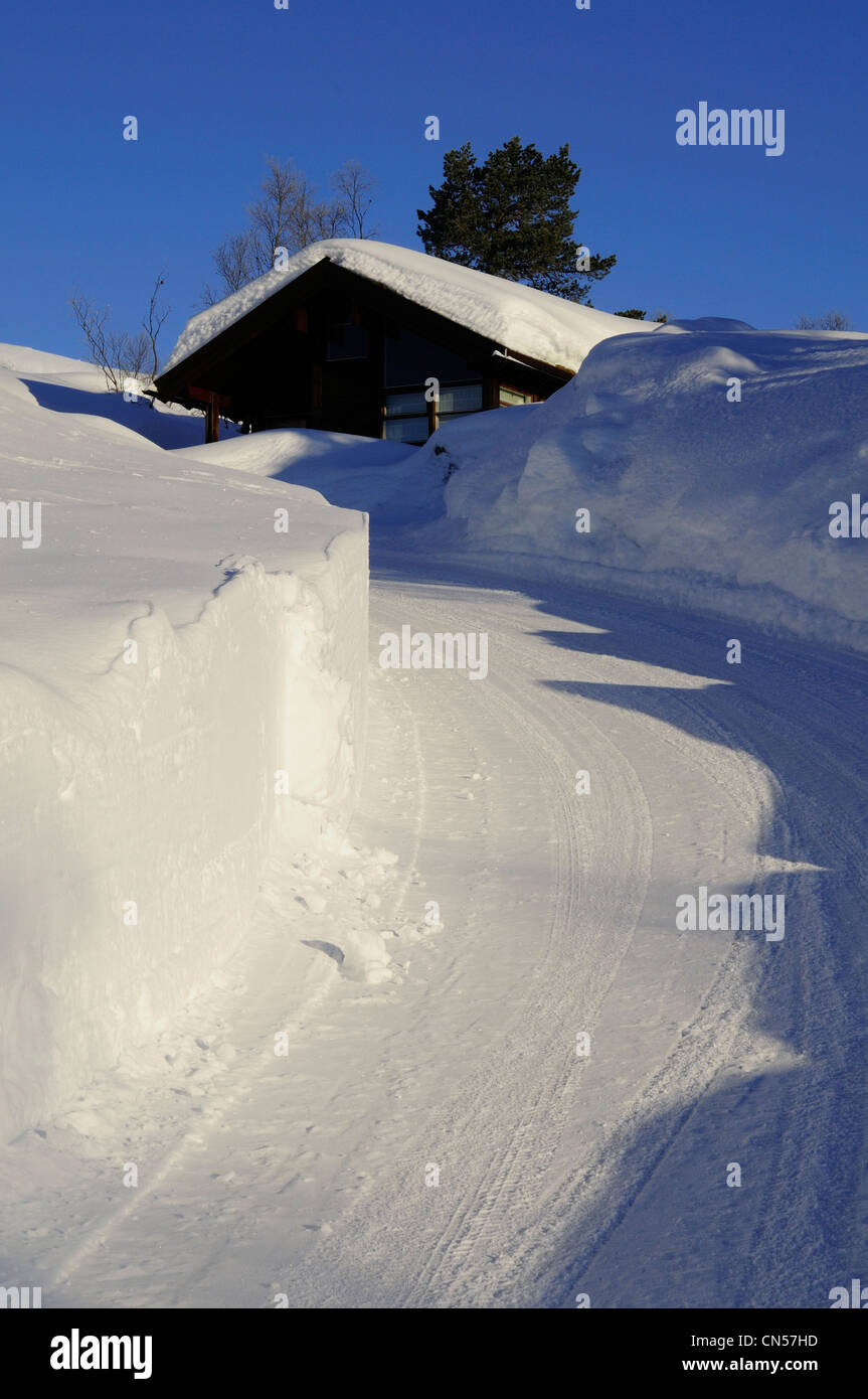 Norway, Vest Agder County, Sirdal, Tjorhomfjellet ski resort Stock Photo
