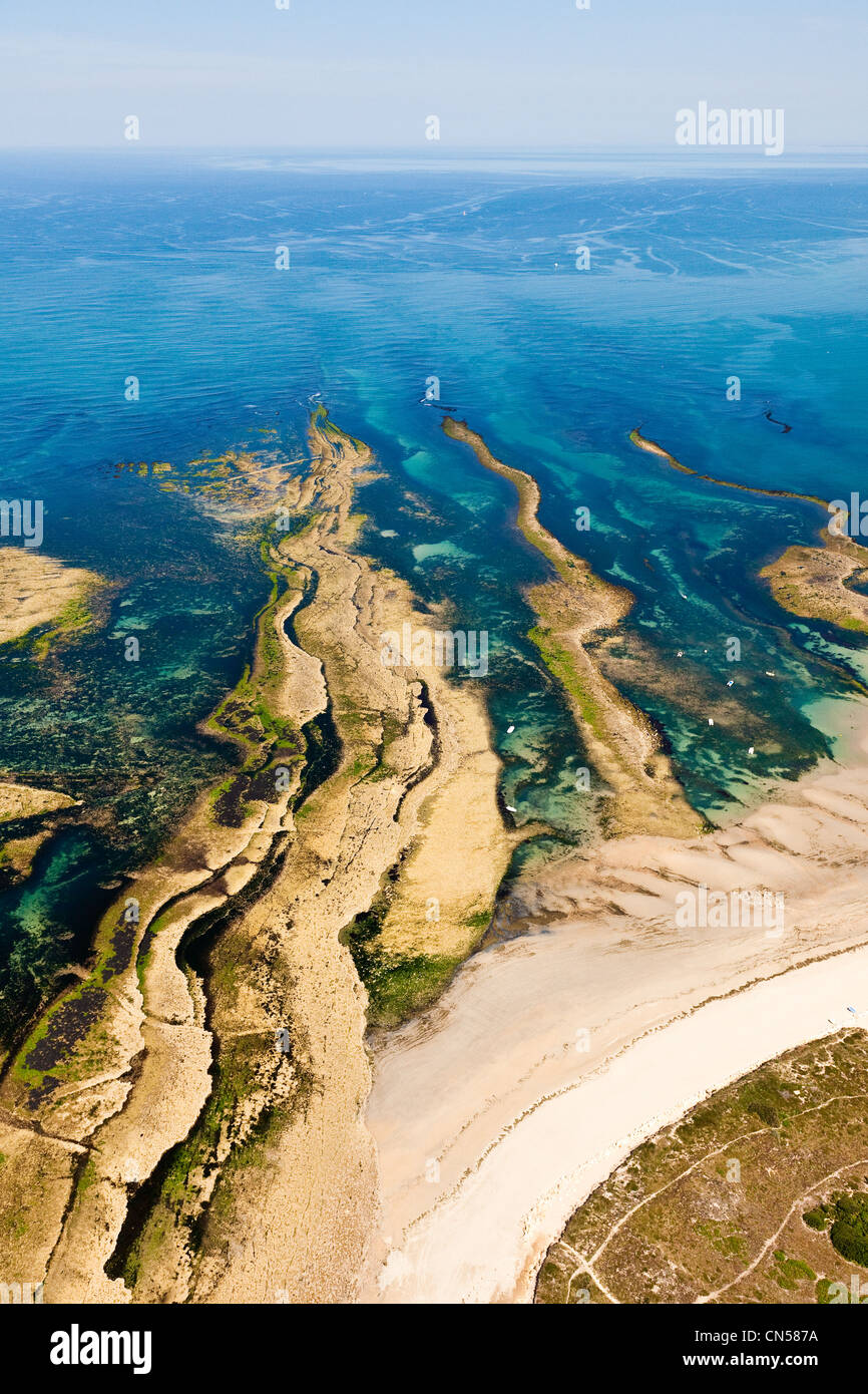 France, Charente Maritime, Ile d'Oleron, St Georges d'Oleron, Point Chaucre (aerial view) Stock Photo