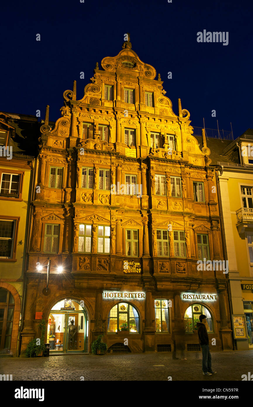 Germany, Baden Württemberg, Heidelberg, Hauptstrasse the main street, House Ritter, Haus zum Ritter, built in 1592 for the Stock Photo