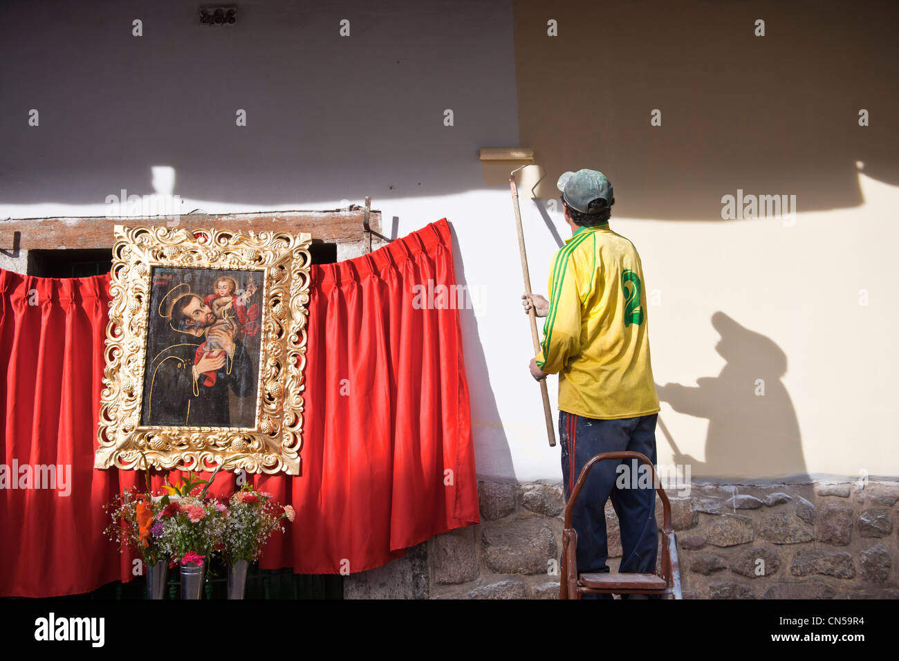 Peru, Cuzco Province, Cuzco, listed as World Heritage by UNESCO, Easter, Easter Monday, a procession of Christ on Earthquakes, Stock Photo