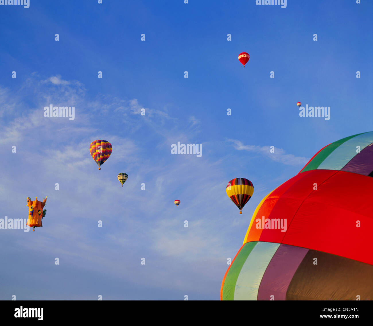 Hot Air Balloons, St Jean Sur Richelieu, Monteregie, Quebec Stock Photo