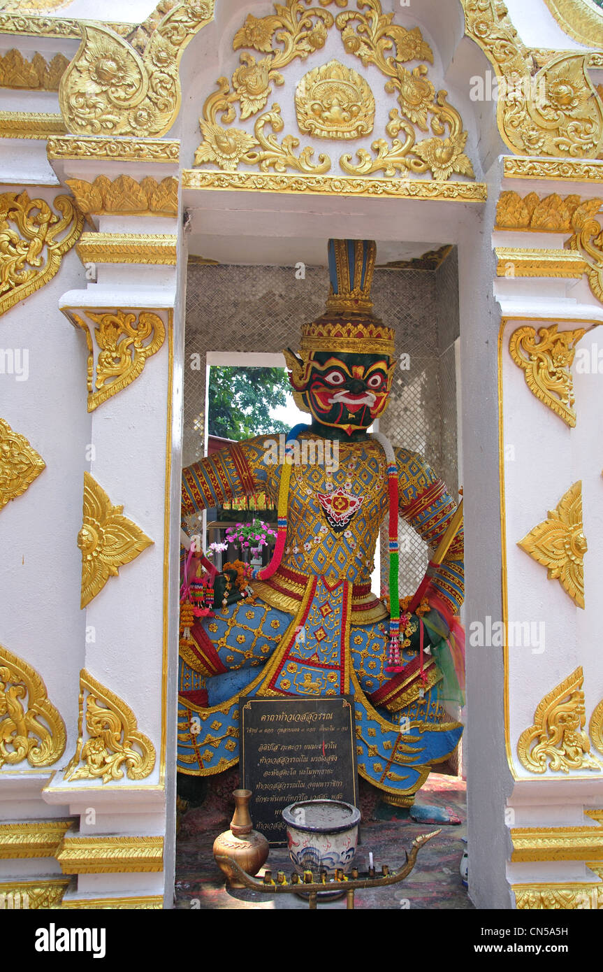'Yaksha' mythical guard, Phra That Doi Suthep, Chiang Mai, Chiang Mai Province, Thailand Stock Photo