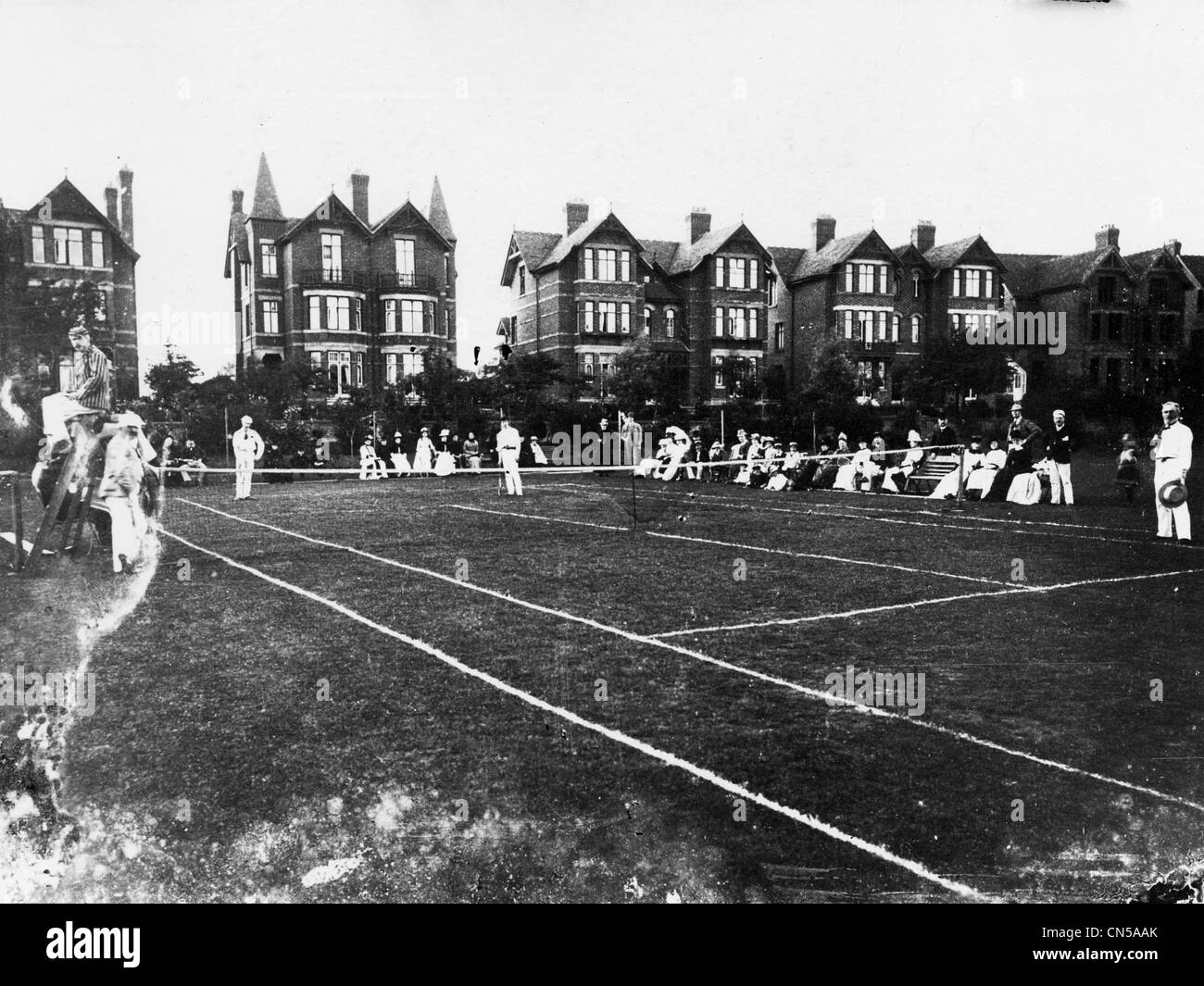 Albert Lawn Tennis Club, Parkdale, Wolverhampton c1898. Members playing